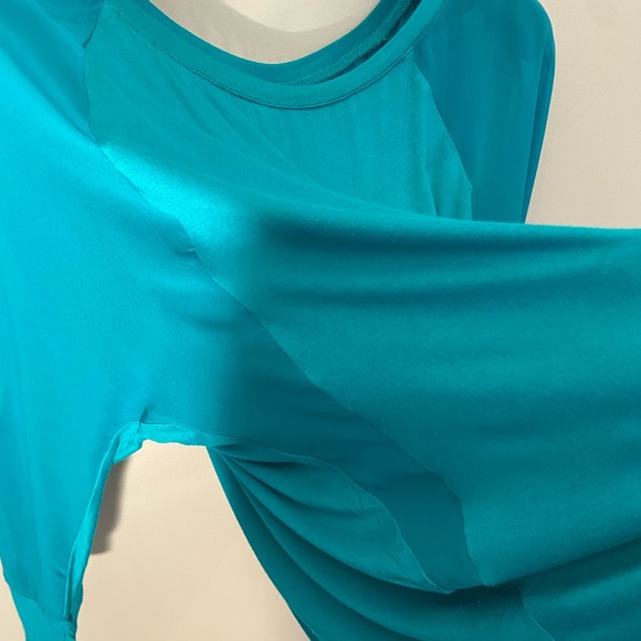 Chiffon Off The Shoulder Blue Top - Picture 9 of 10